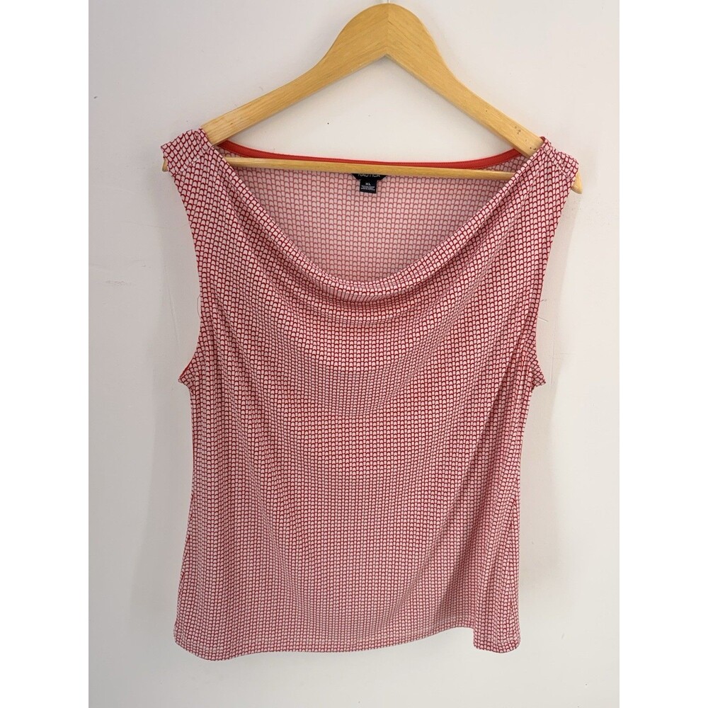 Nautica Women’s Red White Sleeveless Blouse Top XLarge - Picture 1 of 8